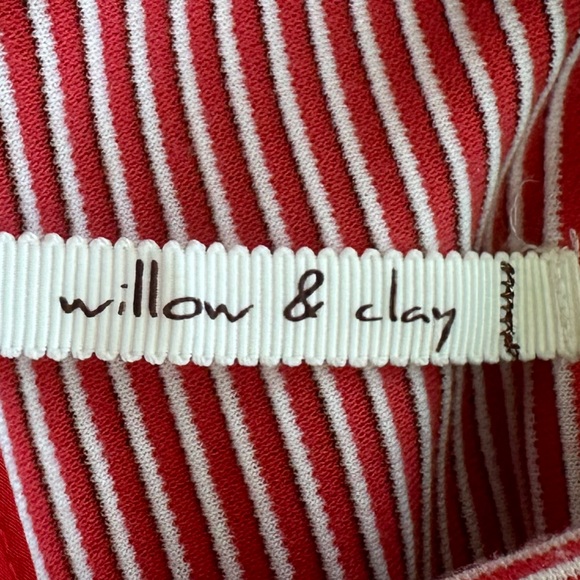 Willow & Clay 3/4 sleeve red and white stripe blazer size small-medium - Picture 2 of 6